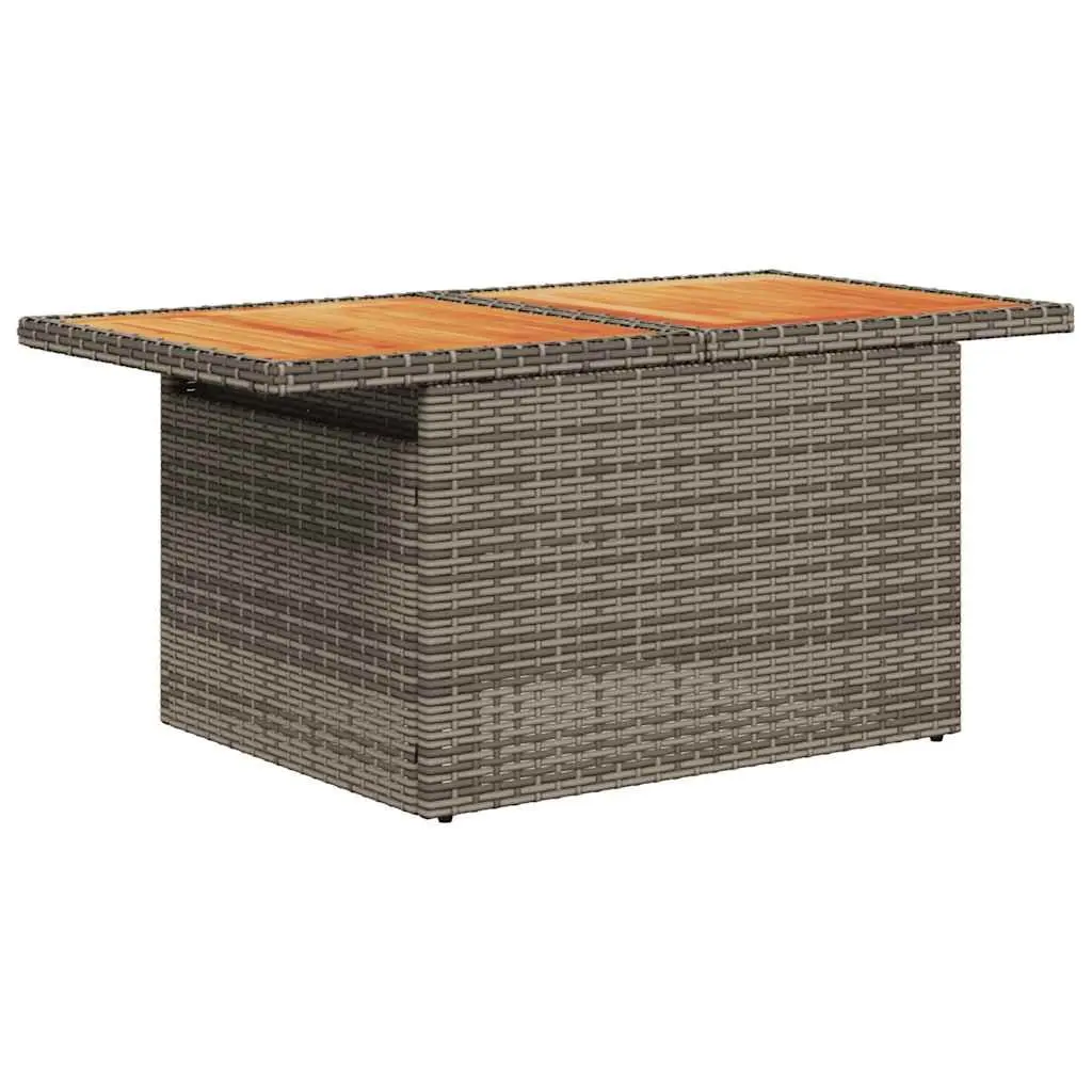 Garden Sofa Set PE Rattan 8 Piece Outdoor Furniture Grey with Cushions
