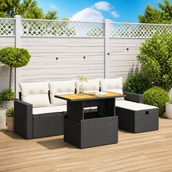 High-Quality 6 Piece Garden Sofa Set with Cushions