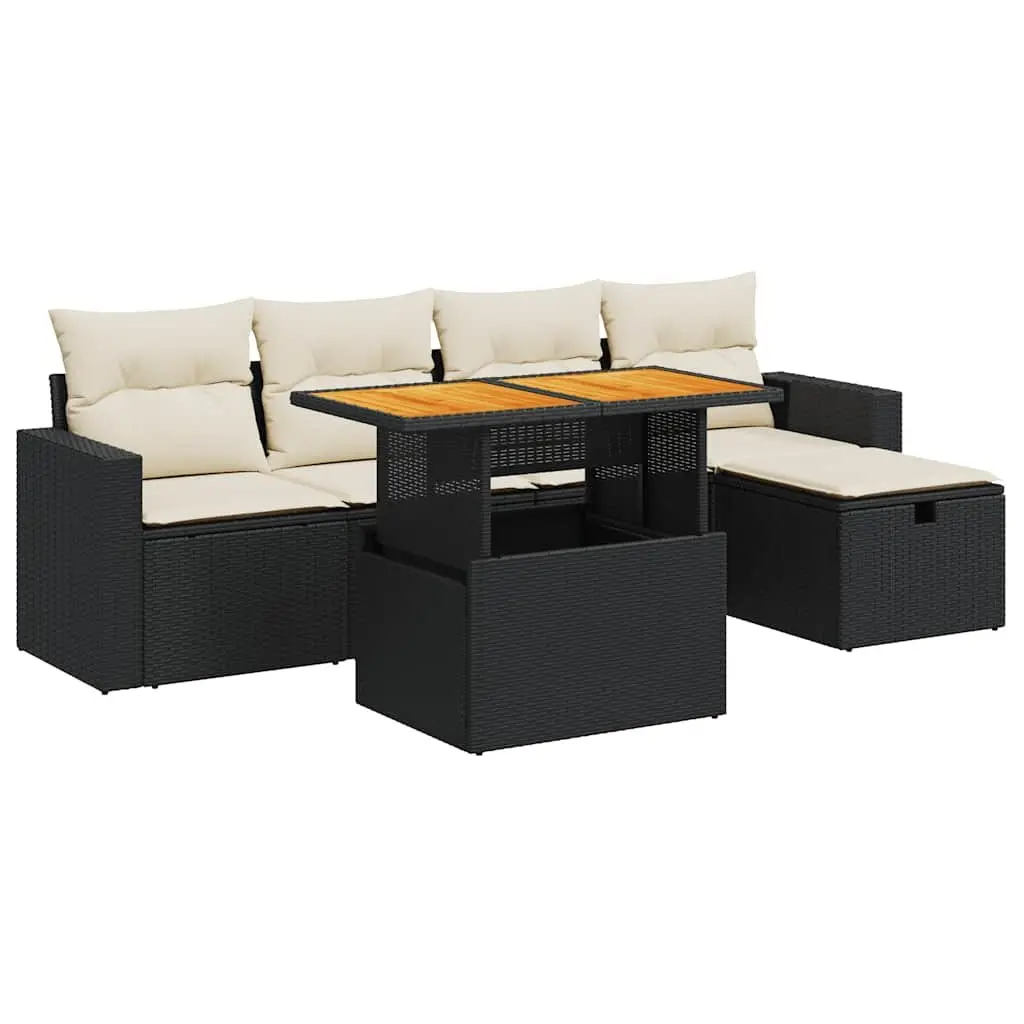 6 Piece Garden Sofa Set with Cushions
