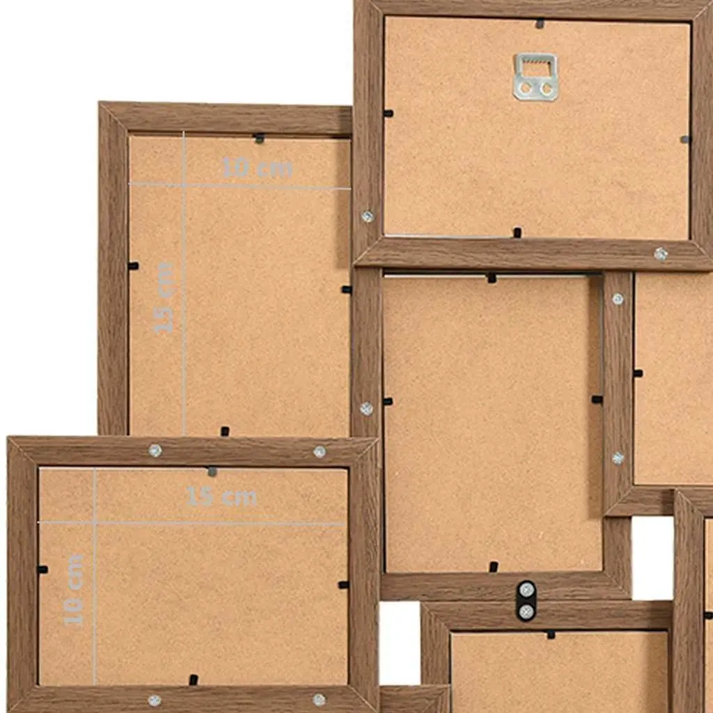 Collage Photo Frame MDF PS 10 Piece Set Light Brown 10 x 15 cm Wall Display Home Decor Gallery
