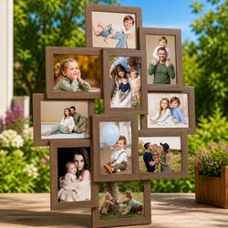 Collage Photo Frame 10 Pieces 13x18 cm Wall Display Home Decor Brown