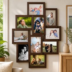 Dark Brown 10-Piece Collage Photo Frame Set 13x18cm