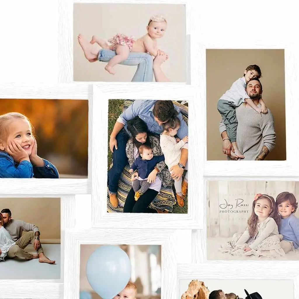 Collage Photo Frame Hard PS MDF Board 10x15 cm White 10 Piece Wall Display Decor
