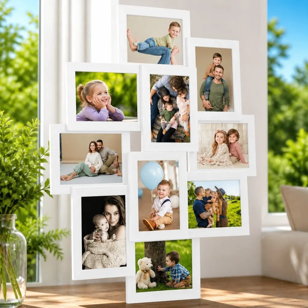 Collage Photo Frame Hard PS 13x18cm White 10 Piece Wall Display Gallery Home Decor