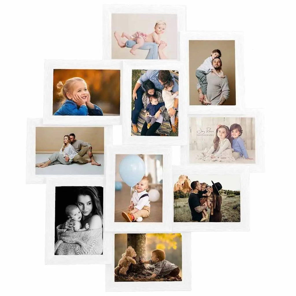 Collage Photo Frame Hard PS 13x18cm White 10 Piece Wall Display Gallery Home Decor