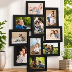 Sturdy 10-Piece Collage Photo Frame Set 13x18 cm Black