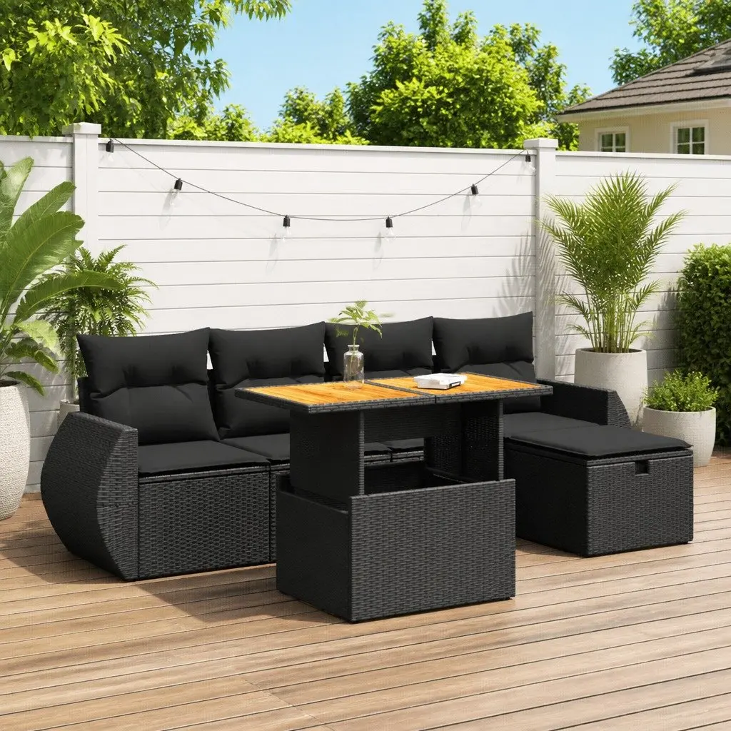 Modular Garden Sofa Set with Storage and Cushions
