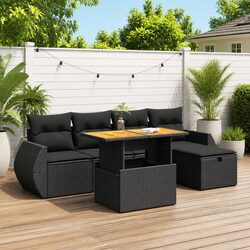 Modular Garden Sofa Set with Storage and Cushions