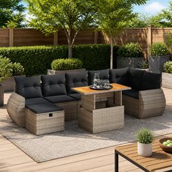 Grey 5-Piece Modular Garden Sofa Set for Outdoor Relaxation