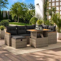8-Piece Outdoor Garden Sofa Set with Cushions