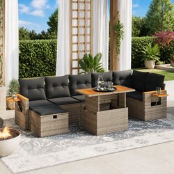 Durable 5-Piece Garden Sofa Set with Storage and Cushions