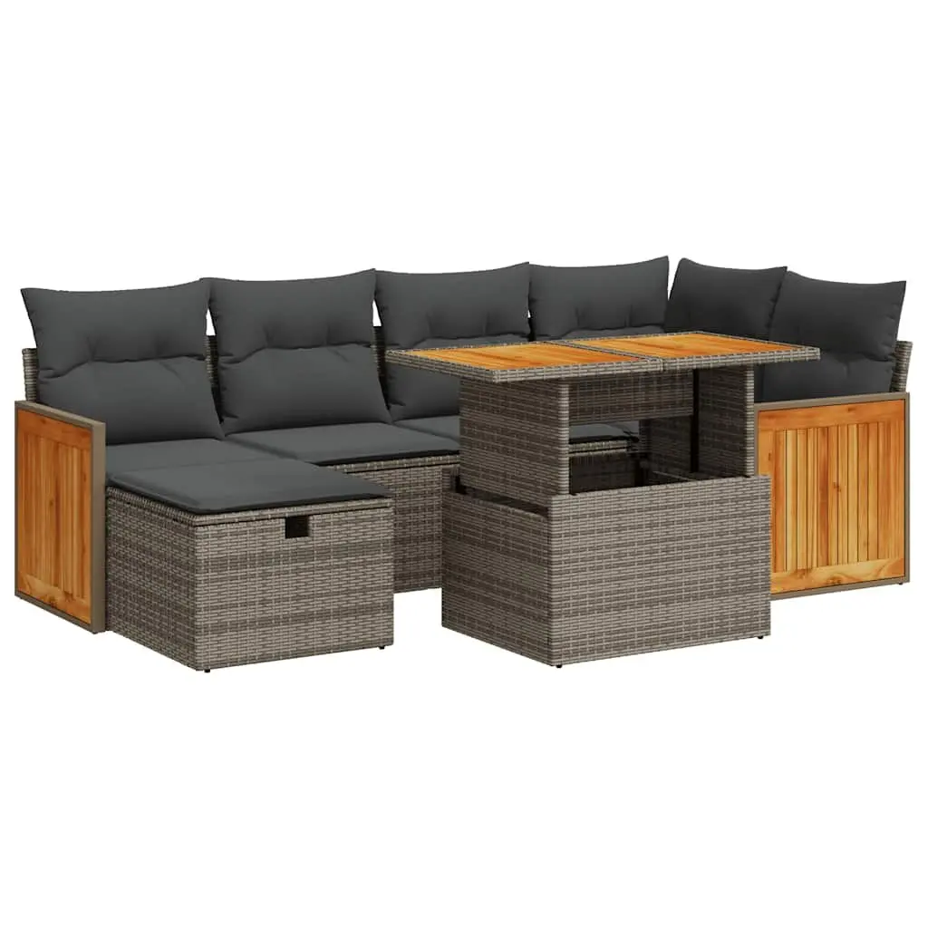 8-Piece Grey Outdoor Sofa Set with Durable PE Rattan