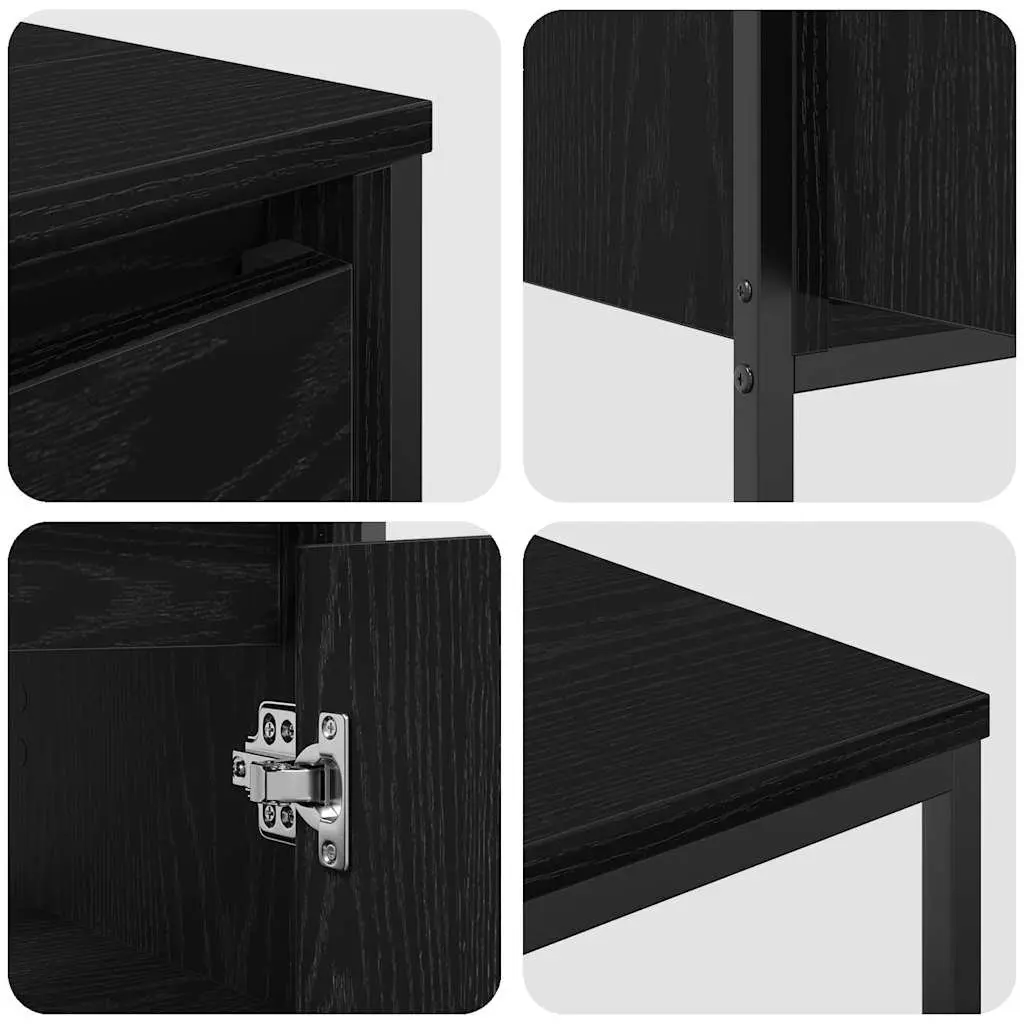 Black Oak Bathroom Vanity Unit 3 Piece Storage Set