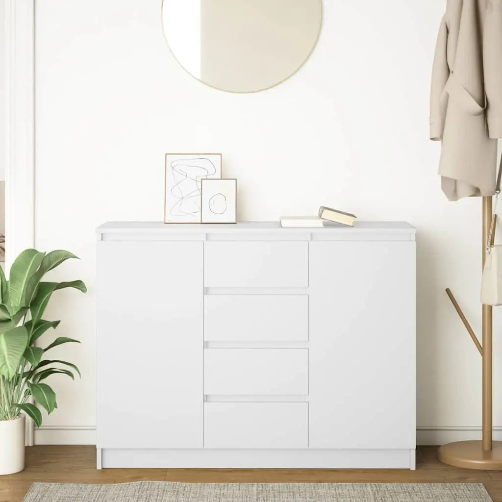 Engineered Wood White Sideboard with Ample Storage