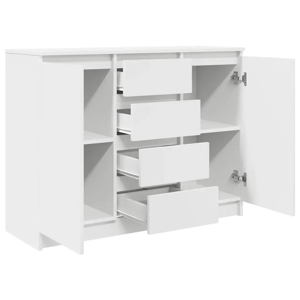Engineered Wood White Sideboard with Ample Storage