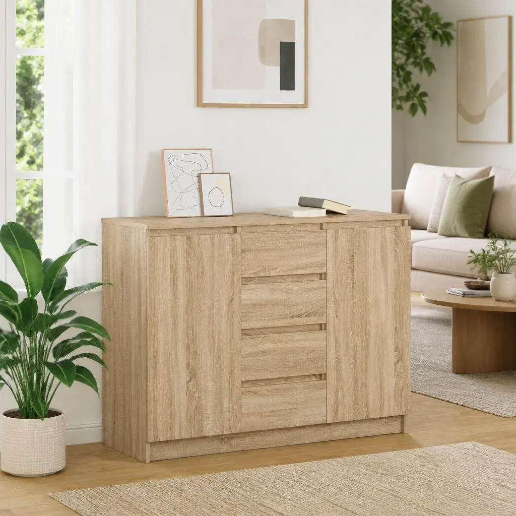 Sideboard Engineered Wood 100.5 x 35 x 76 cm Brown Sonoma Oak