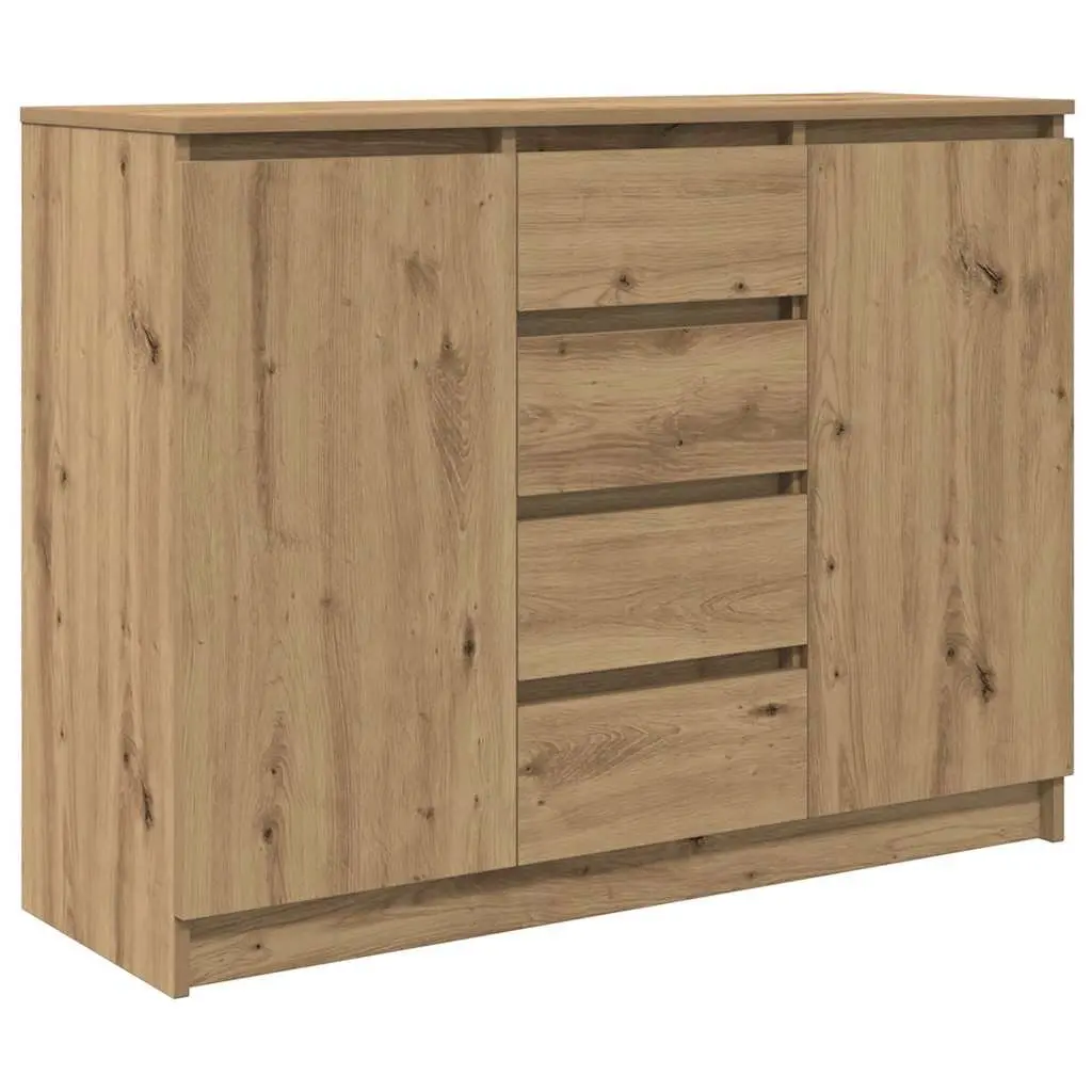 Sideboard Storage Cabinet Engineered Wood 100.5cm x 35cm x 76cm Brown