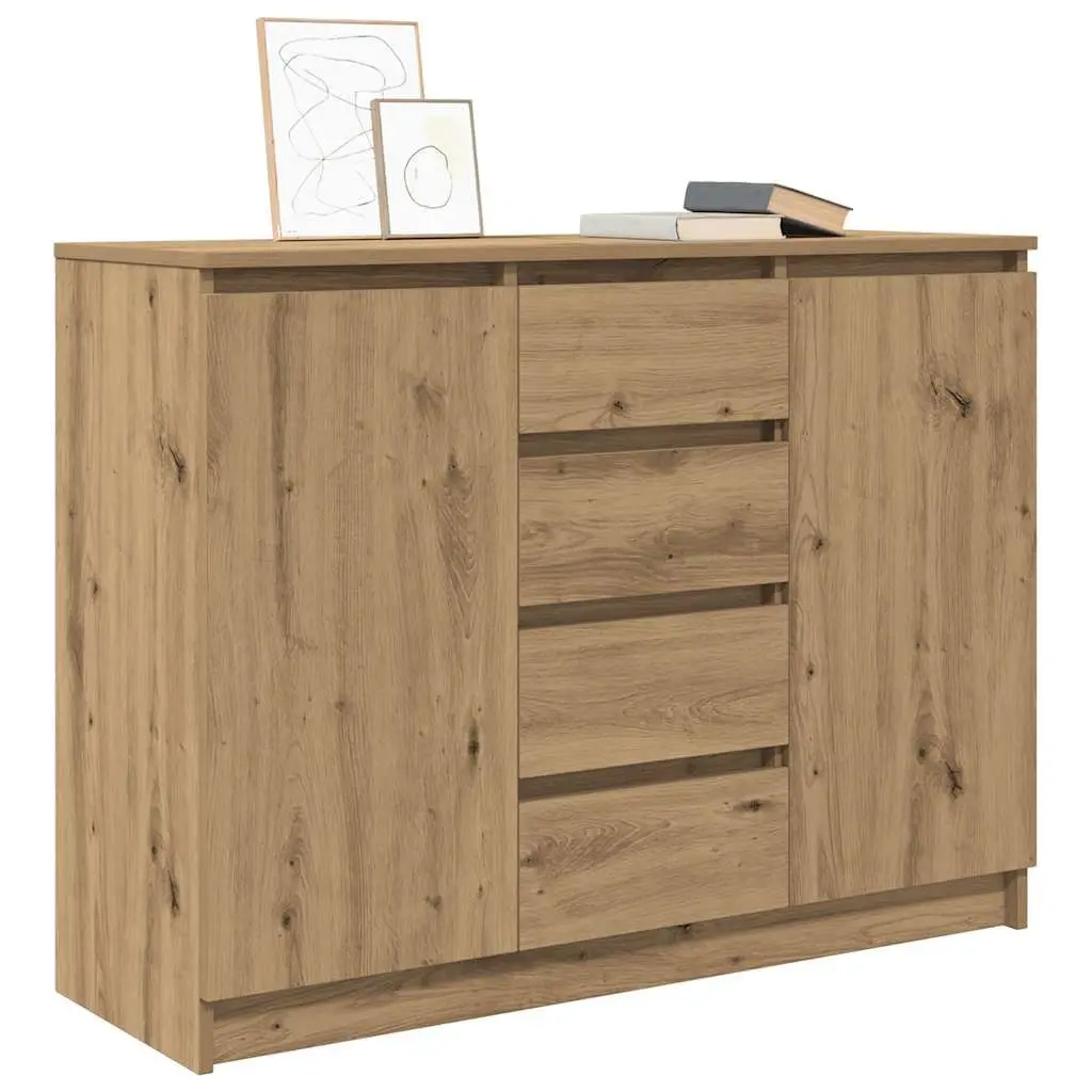 Sideboard Storage Cabinet Engineered Wood 100.5cm x 35cm x 76cm Brown