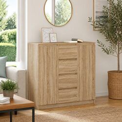 Brown Storage Sideboard with Drawers and Doors