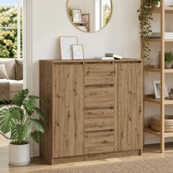 Sturdy Brown Sideboard with Drawers for Storage