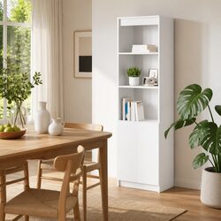 Stylish Highboard Storage Cabinet in White 50x35x180cm