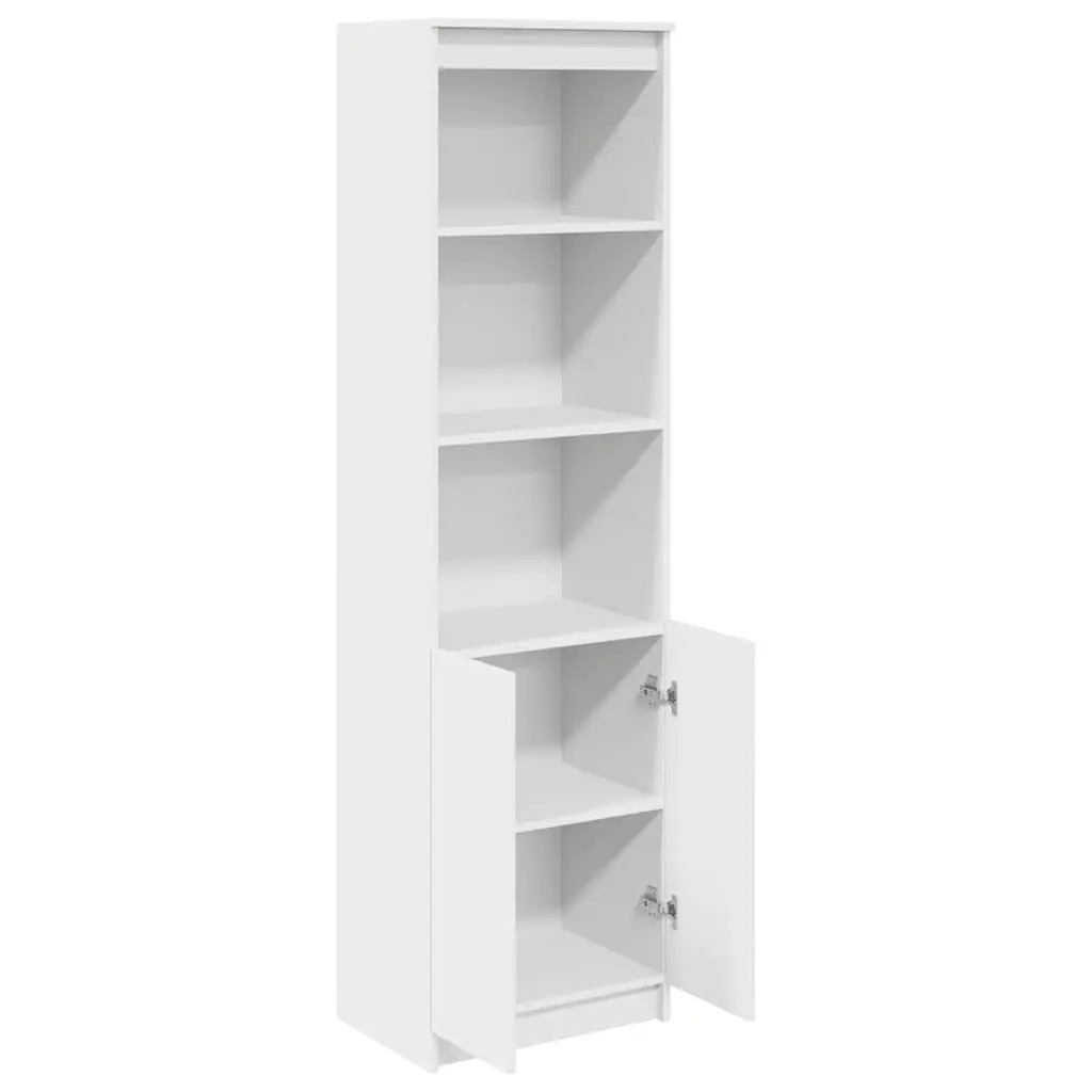 Highboard Storage Cabinet Engineered Wood 50x35x180cm White Tall Cupboard