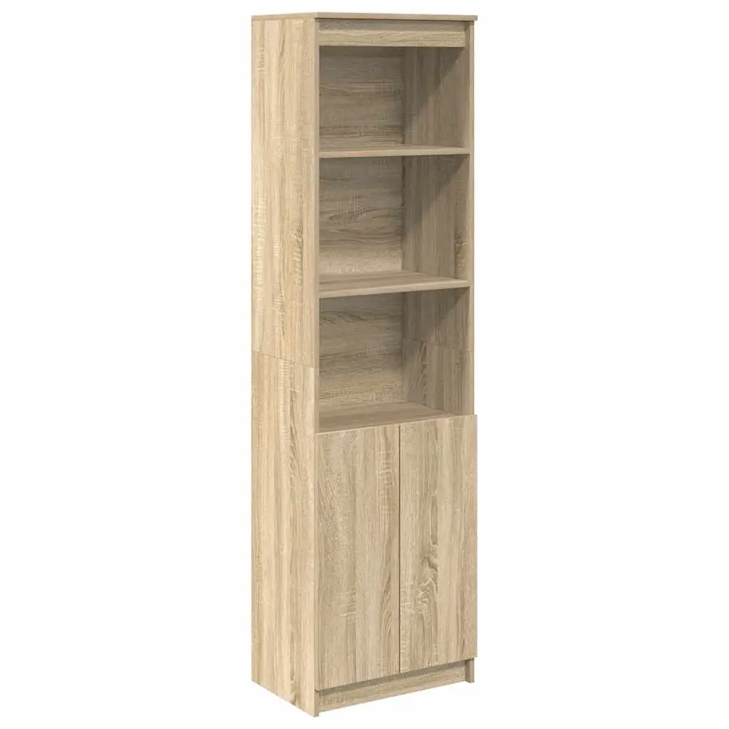 Highboard Storage Cabinet in Brown Engineered Wood