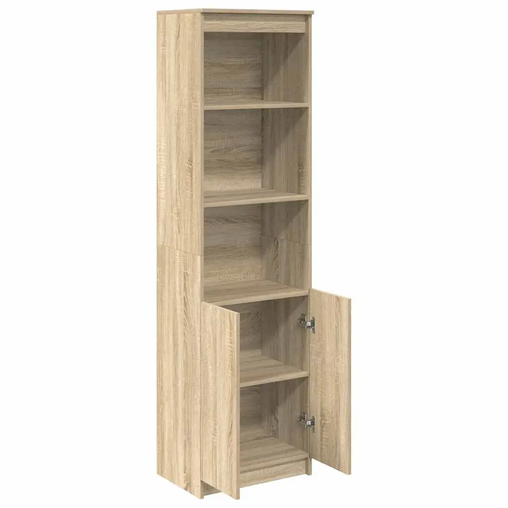Highboard Storage Cabinet in Brown Engineered Wood