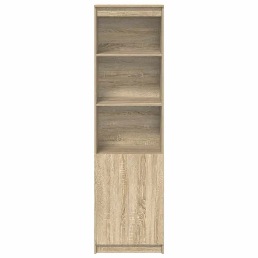 Highboard Storage Cabinet in Brown Engineered Wood