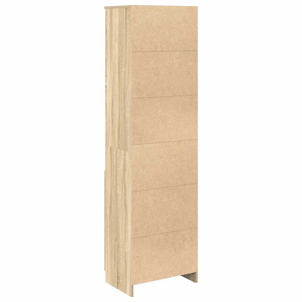 Highboard Storage Cabinet in Brown Engineered Wood