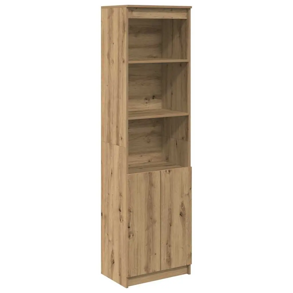 Brown Engineered Wood Highboard Storage Cabinet