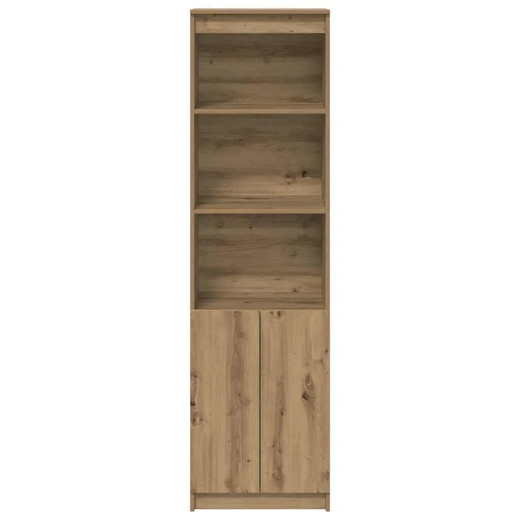 Brown Engineered Wood Highboard Storage Cabinet