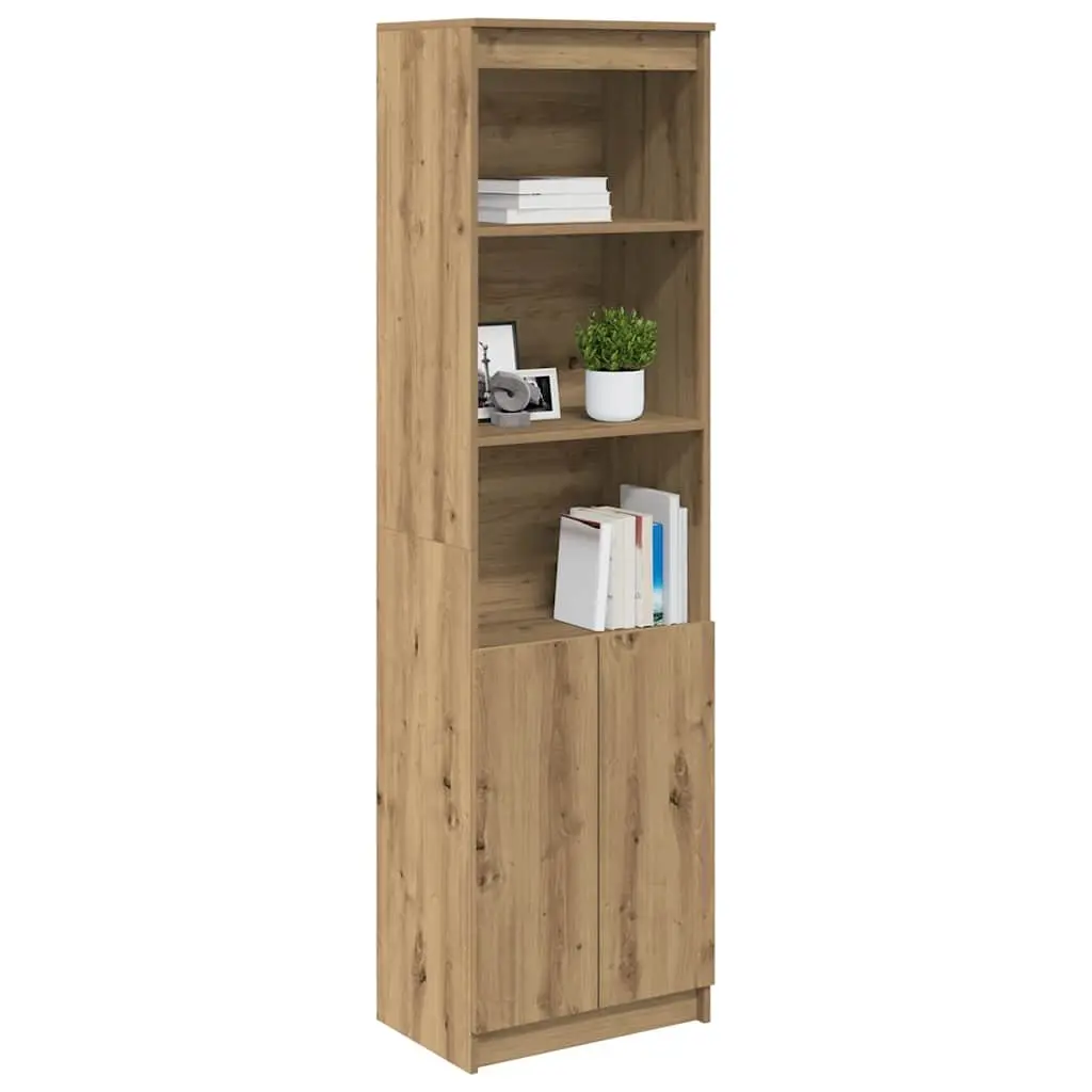 Brown Engineered Wood Highboard Storage Cabinet