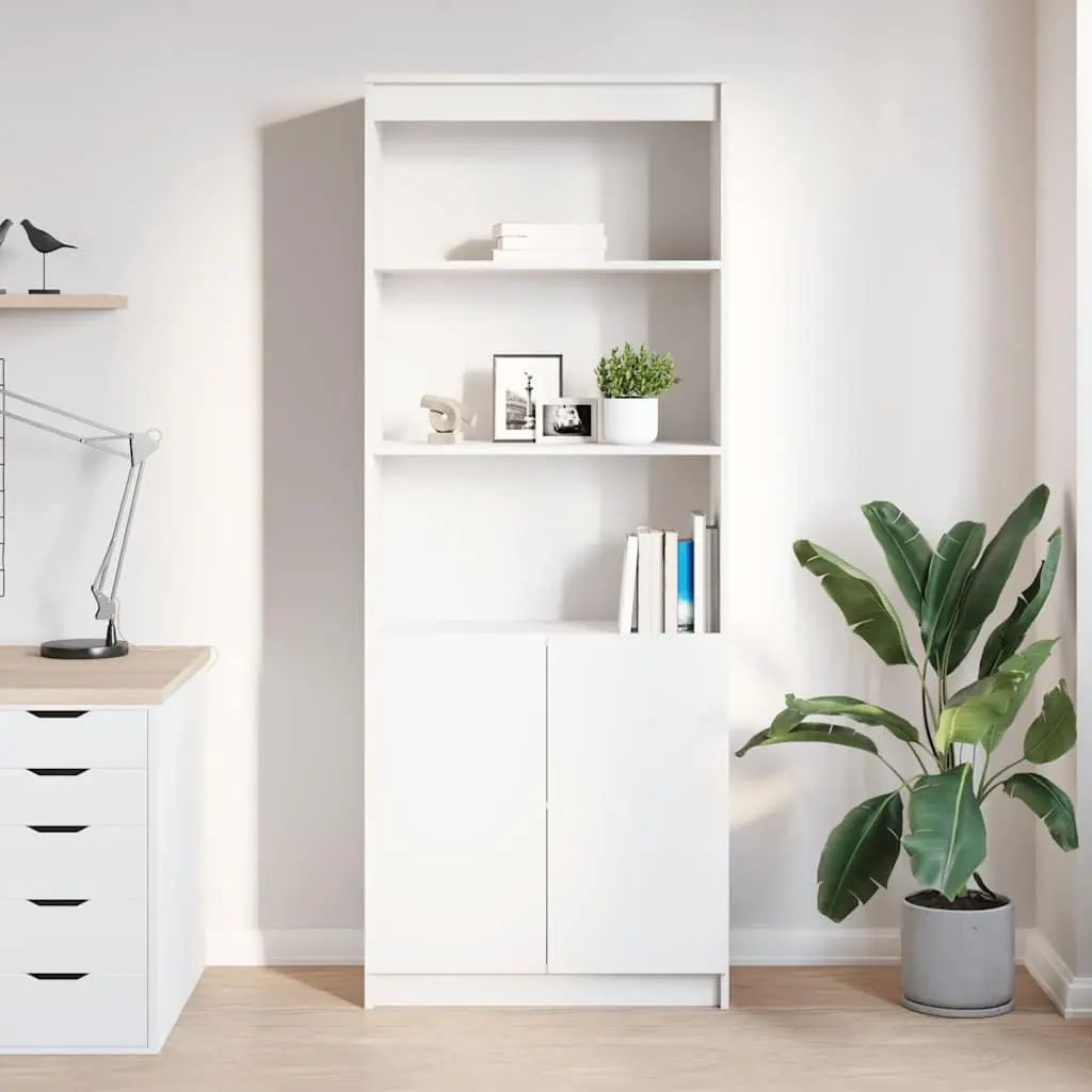 Highboard White Storage Cabinet 70x35x180 cm