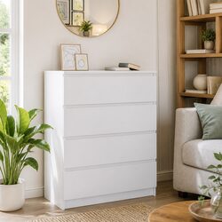 Durable White Sideboard 80x35x99 cm for Versatile Storage