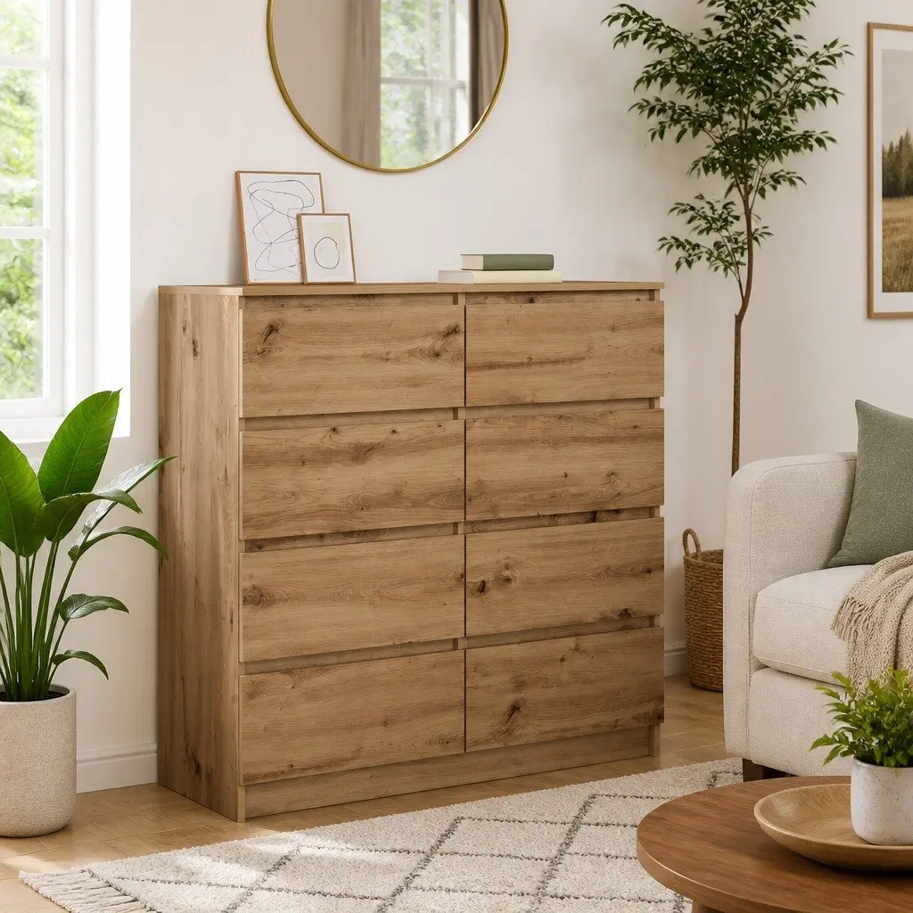 Brown Engineered Wood Sideboard Buffet 100x35x99cm