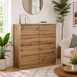 Sturdy Brown Engineered Wood Sideboard Buffet 100x35x99cm