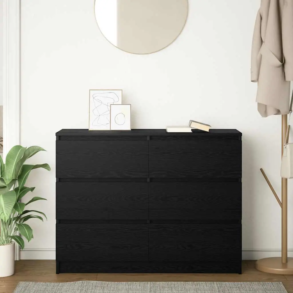 Black Sideboard Buffet Cabinet 100x35x76cm