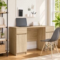 Sonoma Oak Writing Desk with Drawer, 140 x 49 x 76 cm