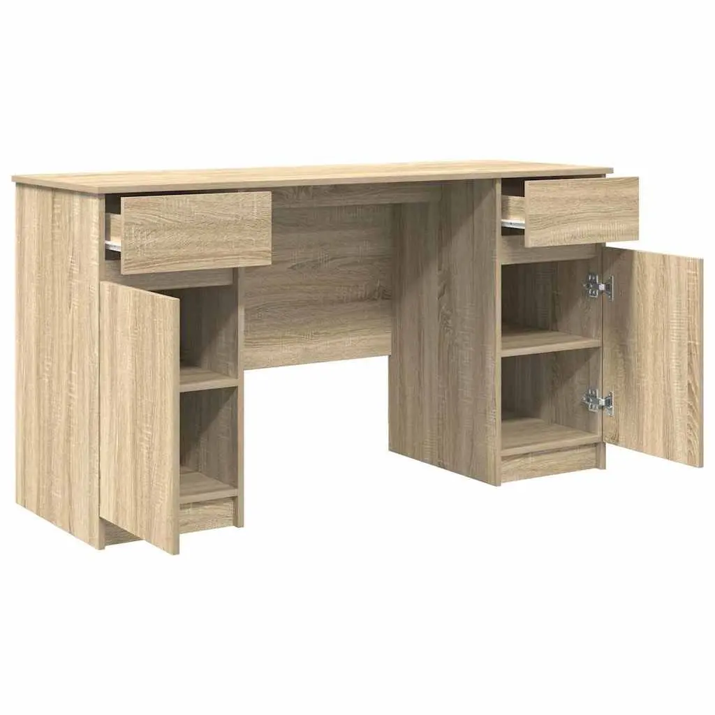 Desk Engineered Wood 140 x 49 x 76 cm Sonoma Oak
