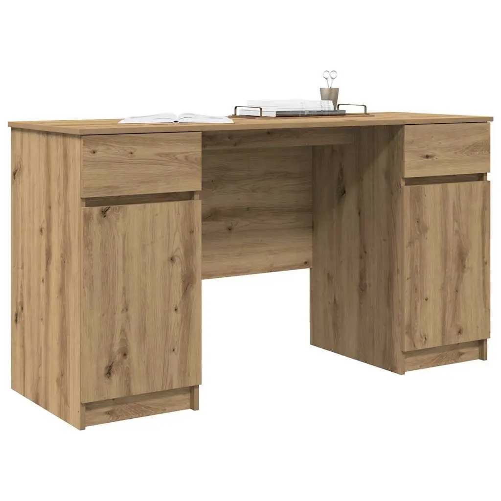 Writing Desk Engineered Wood 140 x 49 x 76 cm Brown