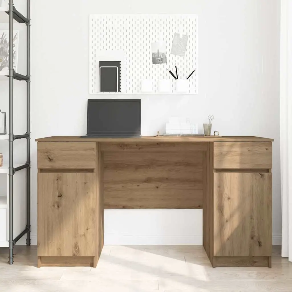 Writing Desk Engineered Wood 140 x 49 x 76 cm Brown