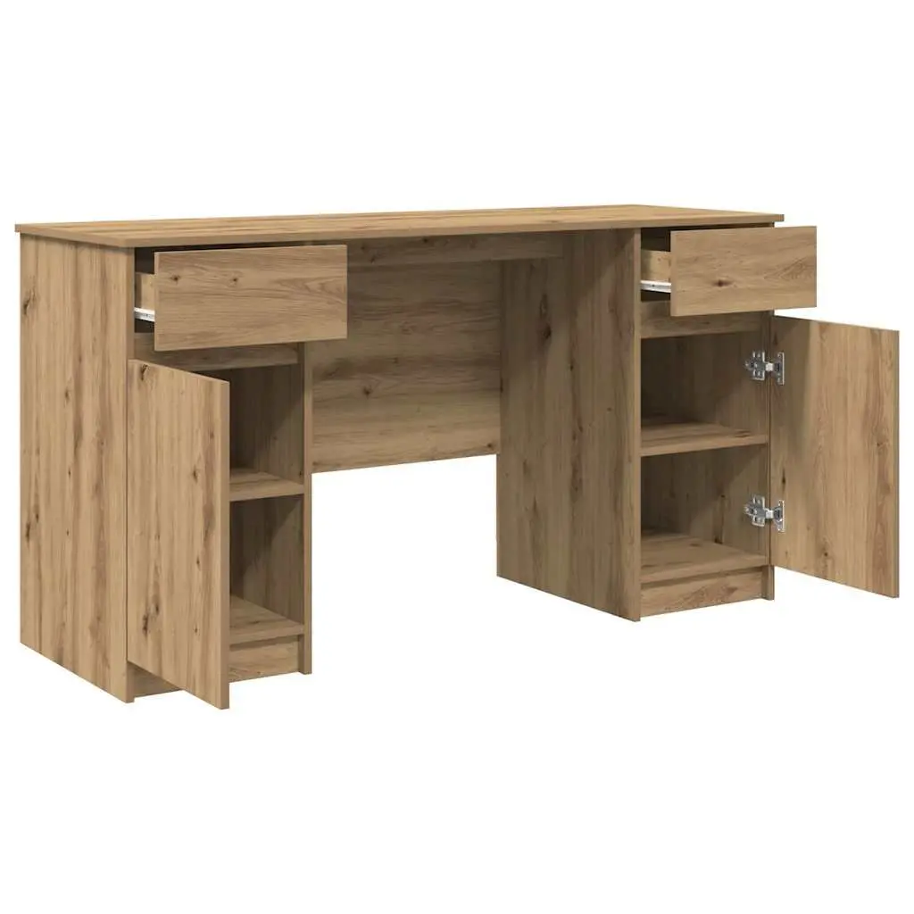 Writing Desk Engineered Wood 140 x 49 x 76 cm Brown