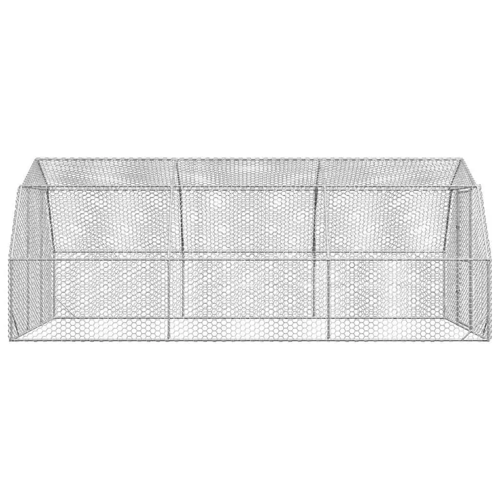 Chicken Run Enclosure Galvanised Steel 2.5x6x2.25m Silver Hexagonal Mesh