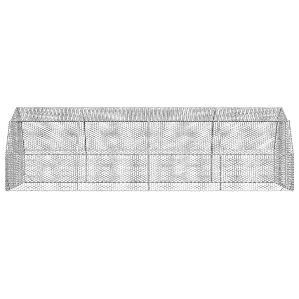 Walk-In Coop Galvanised Steel 2.5x8x2.25m Silver Mesh Enclosure