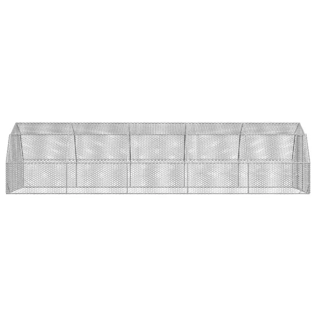 Chicken Run Galvanised Steel 2.5x10x2.25m Silver Hexagonal Mesh Poultry Enclosure