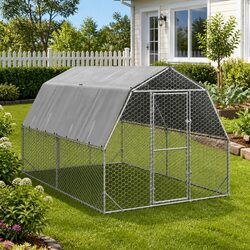 Sturdy Chicken Run with Roof 2.5x4x2.25m for Secure Habitat