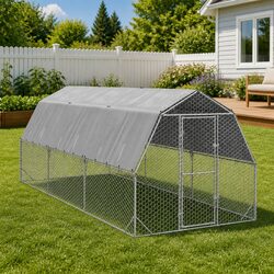 Durable 2.5x6x2.25m Chicken Run with Roof for Poultry