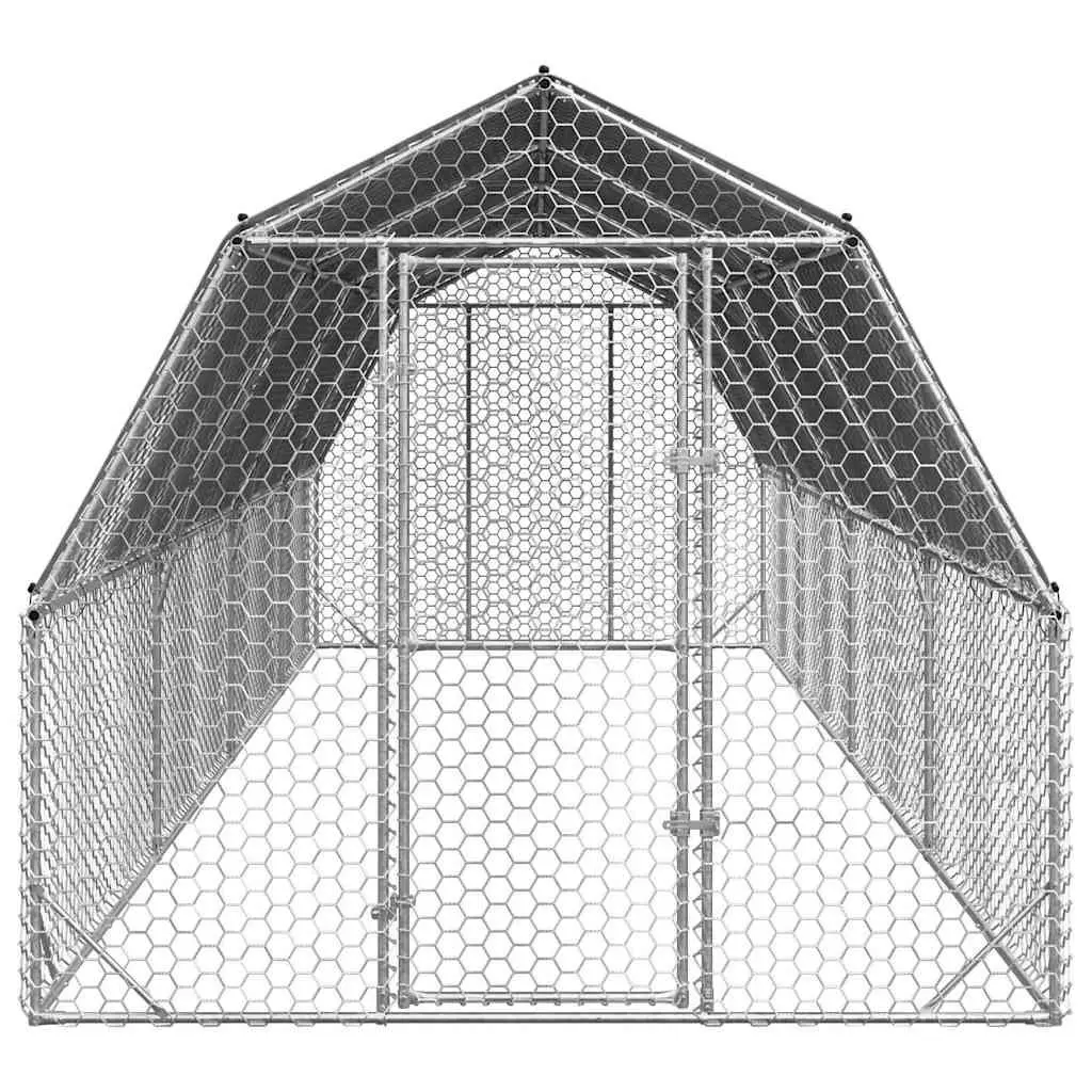 Chicken Run with Roof Walk-In Coop Hexagonal Mesh Large Poultry Enclosure