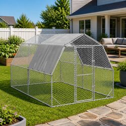 Durable Walk-In Chicken Run with Roof 2.5x4x2.25m